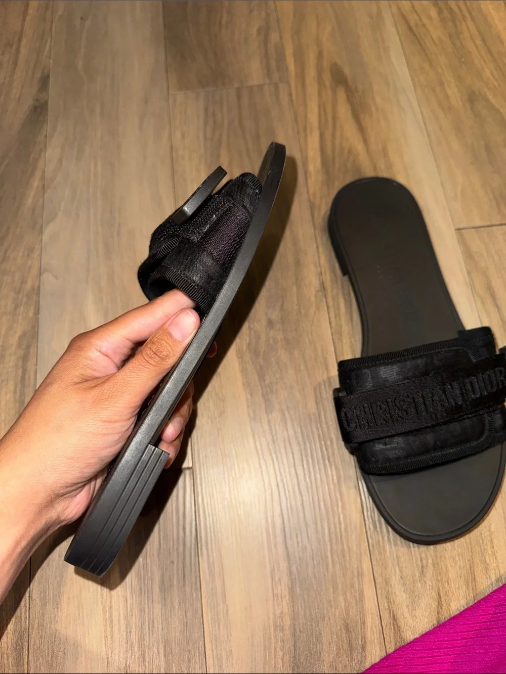 Black Christian Dior Slide Sandals